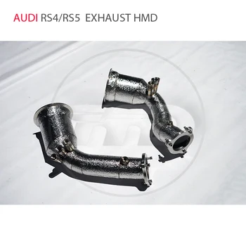 Автомобильные Аксессуары HMD Выпускной коллектор для Audi RS4 RS5 Авто Запасные части С каталитическим нейтрализатором Водосточная труба