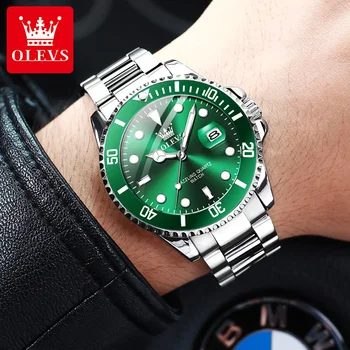 Мужские часы JSDUN Green Water Ghost, водонепроницаемые мужские наручные часы из нержавеющей стали, роскошные брендовые модные часы Relogio Masculino