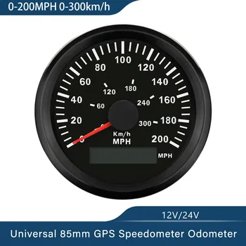 Универсальный Автомобильный Спидометр MPH 85 мм GPS Одометр 0-140 Миль в час 0-160 МИЛЬ в час 0-200 Миль в час Датчик скорости с Подсветкой 9-32 В