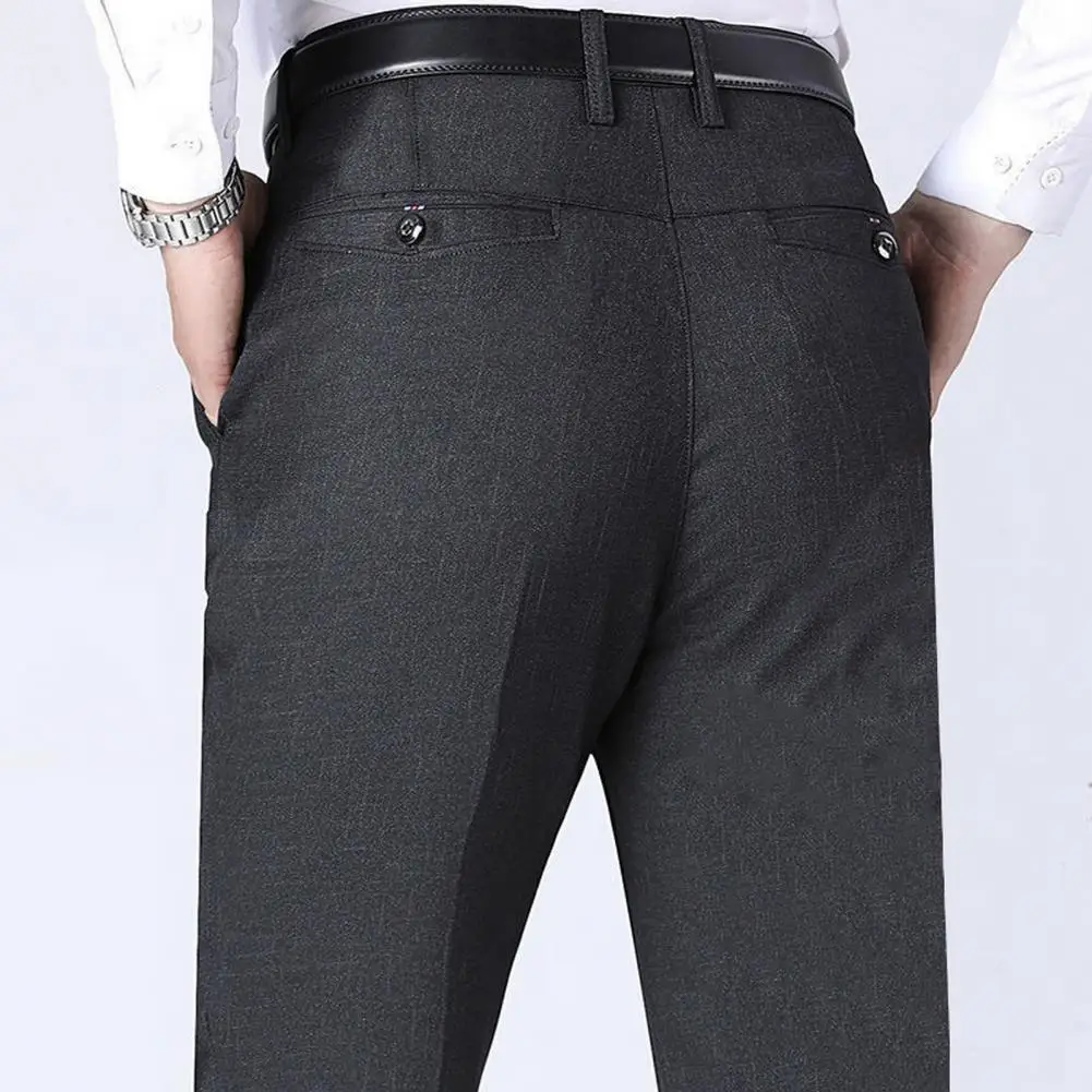 Весенне-летние Мужские Костюмные Брюки, Узкие Деловые Офисные брюки с эластичной резинкой на талии, Черные классические корейские брюки, мужские Большие Размеры